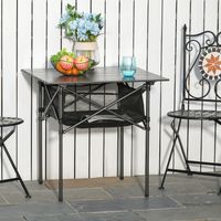 Campingtisch aus Aluminium faltbar für Camping Garten Party Picknick Balkon Schwarz 70 x 70 x 69 cm