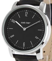 Funk-Armbanduhr Damen, Metall-Gehäuse, Leder-Uhrband