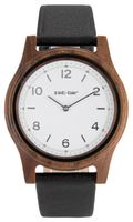 Funk-Armbanduhr, Holz-Gehäuse, Leder-Uhrband