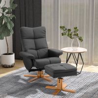 Relaxsessel Fernsehsessel 360° mit Hocker Liegefunktion Holzgestell Schwarz 80 x 86 x 99cm