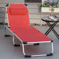 Sonnenliege Gartenliege Alu Stoffliege faltbar ergonomisch Netzstoff Rot 170 x 60 x 76 cm