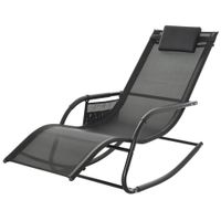 Schaukelstuhl Schwingsessel Gartenstuh Schaukelliege Metall Schwarz