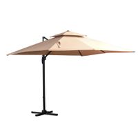 Sonnenschirm 3x3m Gartenschirm Alu Terrassenschirm 360 grad schwenkbar Khaki