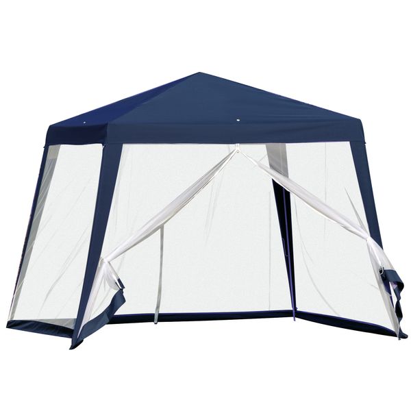 Gartenpavillon Pavillon Partyzelt mit Moskitonetz Blau 3 x 3 m