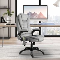 Massage Sessel, Bürostuhl mit Massagefunktion, Gaming Stuhl, PU-Räder, Grau, 67 x 74 x 107-116 cm
