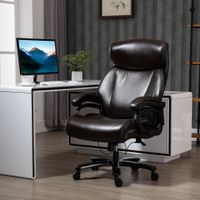 Vinsetto Bürostuhl Drehstuhl höhenverstellbar Wippfunktion PU-Leder Braun