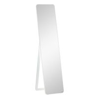 Standspiegel Ganzkörperspiegel mit klappbaren Rahmen Schminkspiegel frei stehend oder an der Wand montiert stabil für Wohnzimmer oder Ankleidezimmer Kiefernholz MDF Weiß 37 x 43 x 156 cm