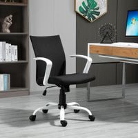 Bürostuhl höhenverstellbarer ergonomisch 360° Drehräder Schaumstoff Nylon Schwarz 61 x 61 x 89-99cm