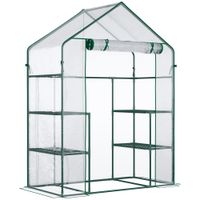 Foliengewächshaus Frühbeet mit 6 Regalen Transparent 142 x 73 x 195 cm
