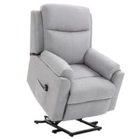 elektrischer Aufstehsessel Sessel mit Aufstehhilfe für Senior Relaxsessel Fernsehsessel Liegefunktion Leinen-Touch Grau 83 x 89 x 102 cm