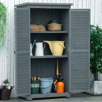 Gartenschrank Holz Geräteschuppen Gartenhaus Geräteschrank Grau