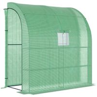 Foliengewächshaus mit 2 Türen Stahl PE Grün 200 x 100 x 213 cm