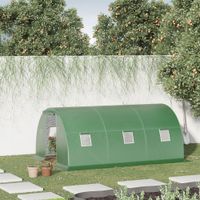 Foliengewächshaus begehbares Polytunnel 4,5 x 3 m Dunkelgrün
