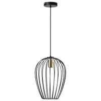 Pendelleuchte Hängeleuchte Hängelampe modern Pendellampe für Büro Wohnzimmer Esszimmer Metall Schwarz Ø26 x 130 cm
