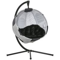 Hängesessel Hängekorb mit Gestell Fußballdesign Hängeschaukel Hängestuhl mit Kissen Korb faltbar Stahl