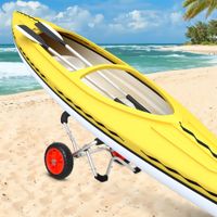 Kajakwagen Alu Bootswagen faltbare transportwagen PU-Reifen Silber 75 kg 75 x 43 x 46 cm