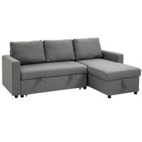Ecksofa mit Schlaffunktion Stauraum Schlafsofa mit Chaiselongue L-Form