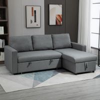 Ecksofa mit Schlaffunktion Stauraum Schlafsofa mit Chaiselongue L-Form