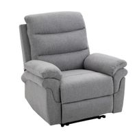 Relaxsessel mit Liegefunktion Einzelsofa Verstellbar Liege 165° neigbar Liegesessel Ruhesessel Fernsehsessel für Wohnzimmer Schlafzimmer Leinen-Touch Hellgrau 91 x 92 x 102 cm