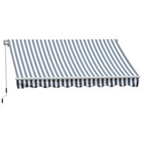 Markise Gelenkarmmarkise Sonnenschutz mit Handkurbel 3,5x2,5m Grau+Weiß Alu+Polyester