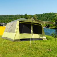 Campingzelt Kuppelzelt 2 Schlafkabinen 4-8 Personen 405x305cm