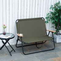 Campingstuhl 2-Sitzer klappbar tragbar Gartenstuhl max. Belastung 160 kg Grün 141 x 67 x 80 cm