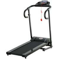 Laufband Klappbar elektrisch 500 W 0,8-10 km/h 0,75HP LCD-Display Handyhalterung geeignet für Home Gym Indoor Fitness Schwarz 123 x 62 x 117 cm