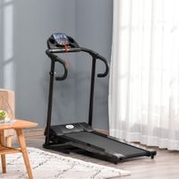 Laufband Klappbar elektrisch 500 W 0,8-10 km/h 0,75HP LCD-Display Handyhalterung geeignet für Home Gym Indoor Fitness Schwarz 123 x 62 x 117 cm