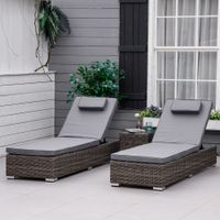 Poly-Rattan Sonnenliege Gartenliege mit Beistelltisch Verstellbar Alu