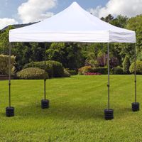 4 Stk. Pavillon Standfuß Pavillongewicht befüllbar bis 5 kg HDPE-Kunststoff Schwarz Ø25x6cm