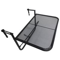 Balkonhängetisch Hängetisch höhenverstellbar viereckig Terrasse Metall Schwarz L60 x B56,5 x H45 cm