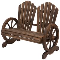 Gartenbank mit Armlehne Sitzbank Gartenmöbel Massivholz Dunkelbraun