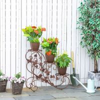 Blumenständer 3-stufiger Blumentreppe Pflanzenstand Metall