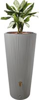 VASO 2in1 DECOR Regenspeicher 220 Liter inkl. Anschlussset und Auslaufhahn zinkgrau