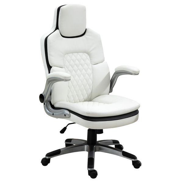 Ergonomischer Bürostuhl mit klappbare Armlehnen höhenverstellbar mit Wippfunktion 69x67x113-121cm