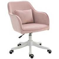 Massage Bürostuhl Drehstuhl mit Vibrationsfunktion Samt Rosa