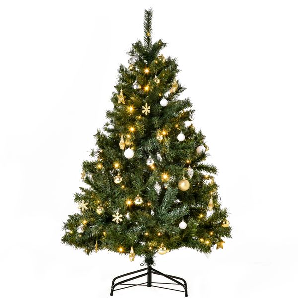Weihnachtsbaum Tannenbaum mit Deko 120 LEDs 511 Spitzen Ø95 x 150H cm