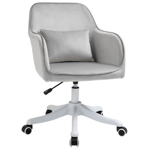 Massage Bürostuhl Schreibtischstuhl mit Vibrationsfunktion Samt Grau 57 x 70 x 78-86 cm