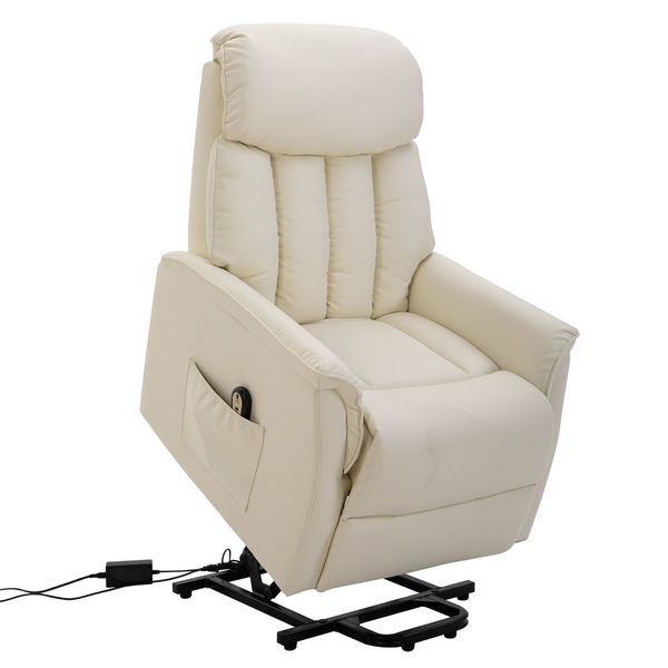 Aufstehsessel Sessel mit Aufstehhilfe Fernsehsessel Liegefunktion Beige
