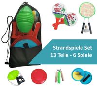 Garten & Strandspiele Set Beachball Klettball Frisbee Mini-Badminton Boing Ball