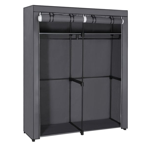 Garderobe mit 2 Kleiderstangen, 140 x 43 x 174 cm