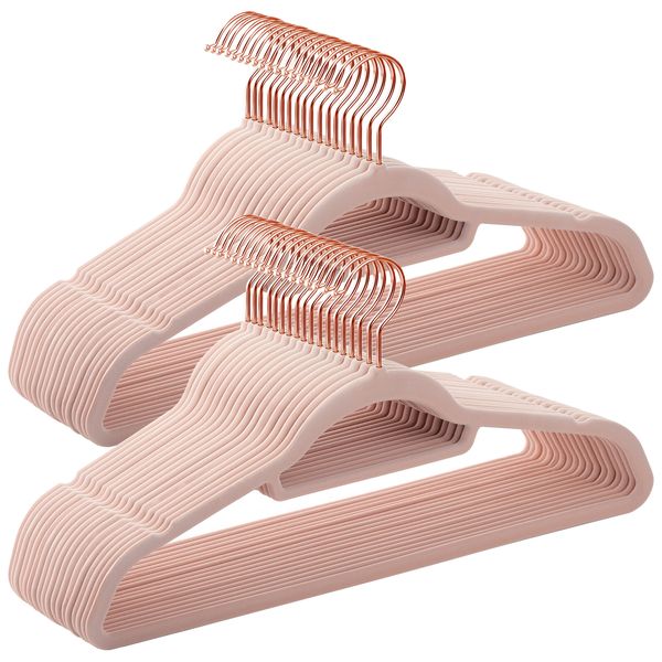 Samt-Kleiderbügel, 50 Stück, 45 cm lang
