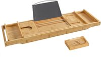 Badewannenablage aus Bambus, naturfarben