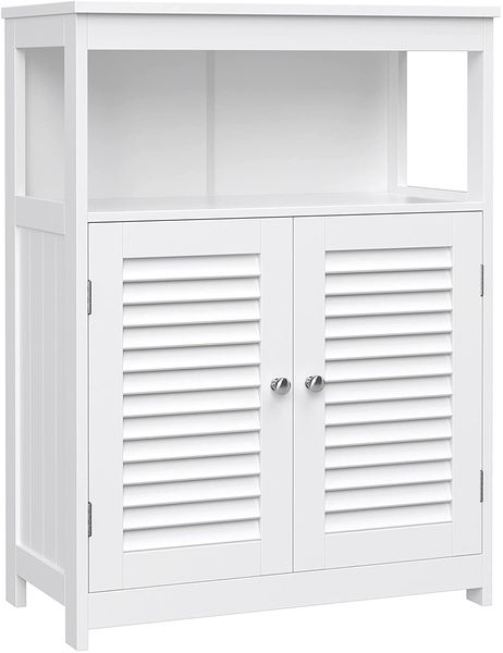 Badezimmerschrank, Aufbewahrungsregal, mit 2 Türen, weiß