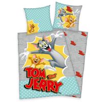 Tom & Jerry Bettwäsche Größe 80x80 + 135x200 cm