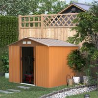 Gerätehaus Geräteschuppen Gartenhaus Gelb 277 x 195 x 192 cm
