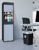 Büroschrank mit Rollladen Aktos XL schwarz