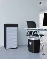Büroschrank mit Rollladen Aktos L Schwarz