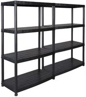 Set: 2 x  KREHER Kunststoff Steckregal 18" mit 4  Böden und hoher Tragkraft in Schwarz