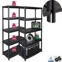 Set: 2 x Kreher DELUXE - Schwerlastregal 18 Zoll (Schwarz)